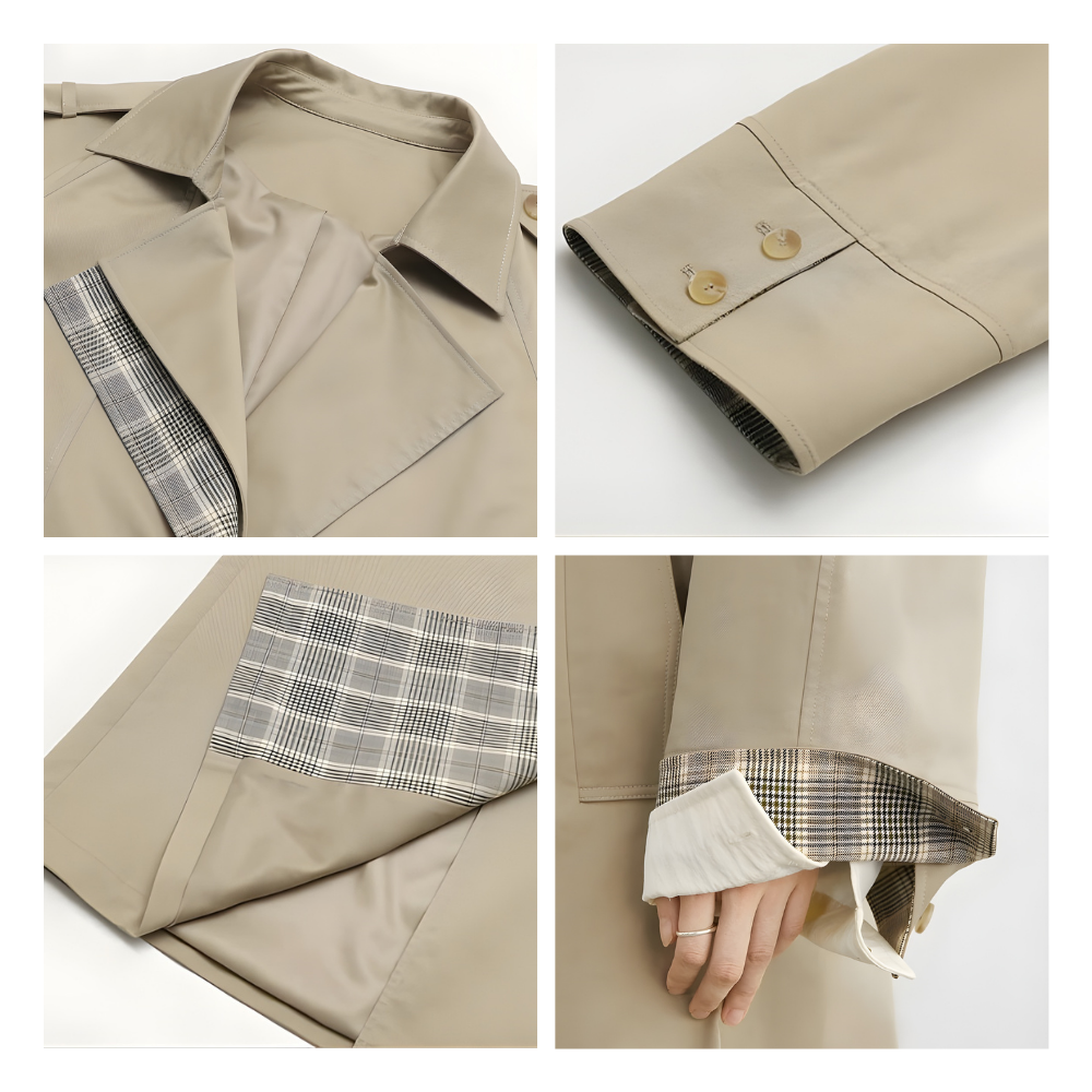 Oversized Check Designed Long Coat