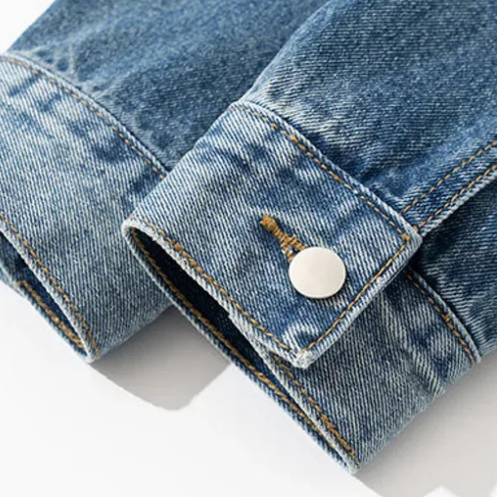 Metal Airplane Buckle Kimono Denim Jackets