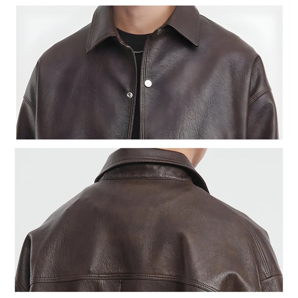Fake Leather Single Designed Jacket