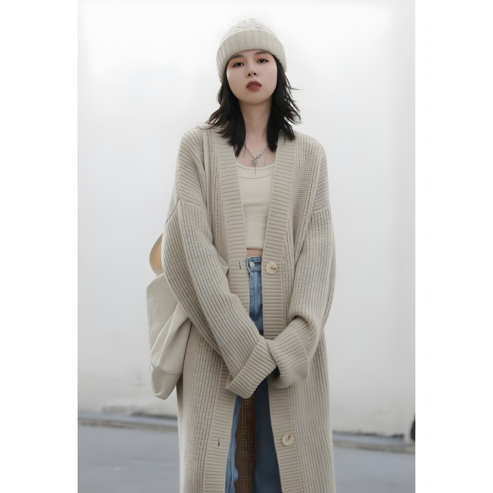 Single Breasted Long Cardigan