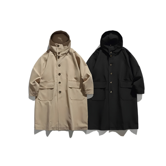Middle Hooded Trench Coat
