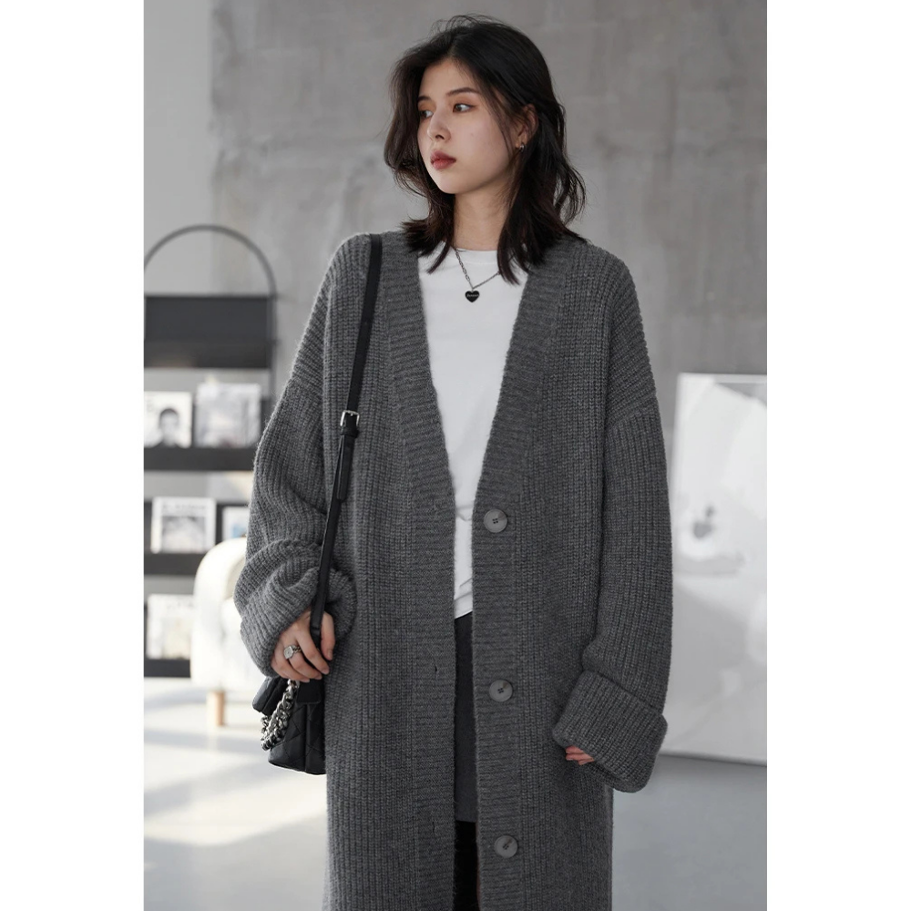 Single Breasted Long Cardigan