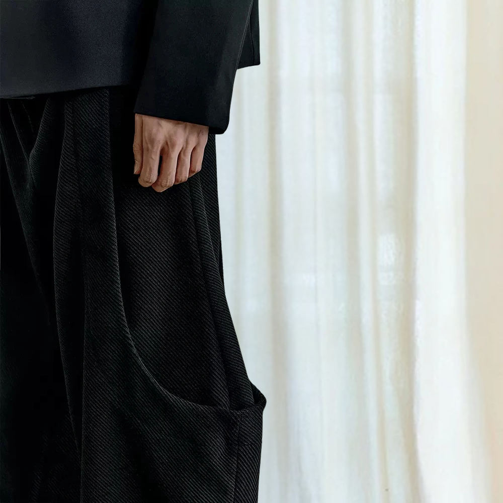 Knee Curving Casual Baggy Wide Leg Pants