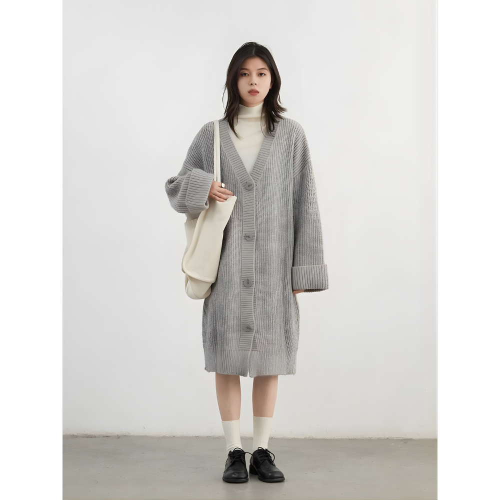 Single Breasted Long Cardigan