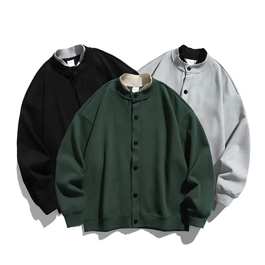 Stand Collar College like Cardigan