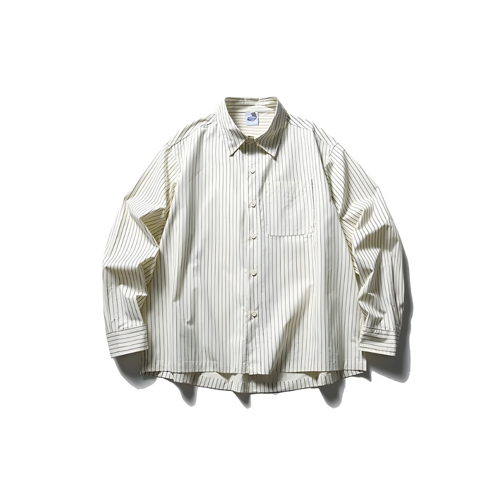 Loose Fit Stripe Long Sleeve Shirts