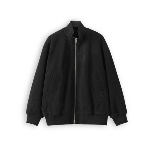 Boa Fleece Stand Collar Double Zip Blouson