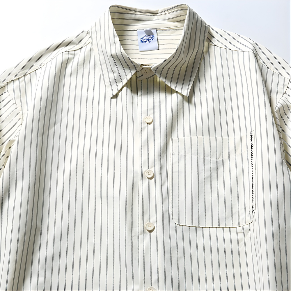 Loose Fit Stripe Long Sleeve Shirts