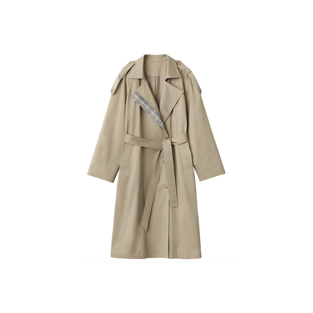 Oversized Check Designed Long Coat