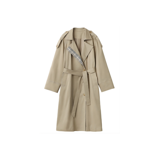 Oversized Check Designed Long Coat