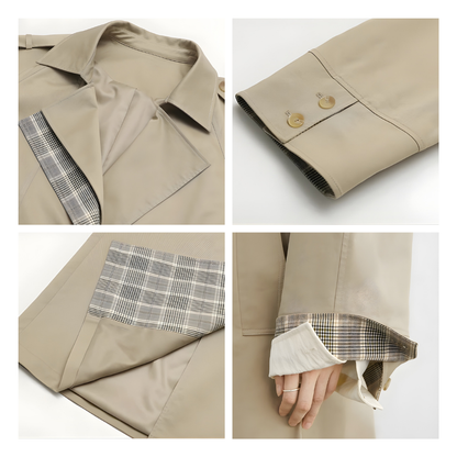 Oversized Check Designed Long Coat