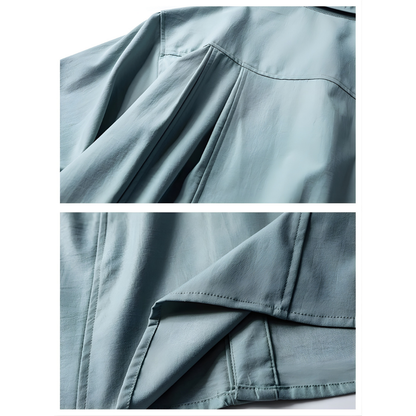 Oversized Back Twi-tucked Twill Shirts