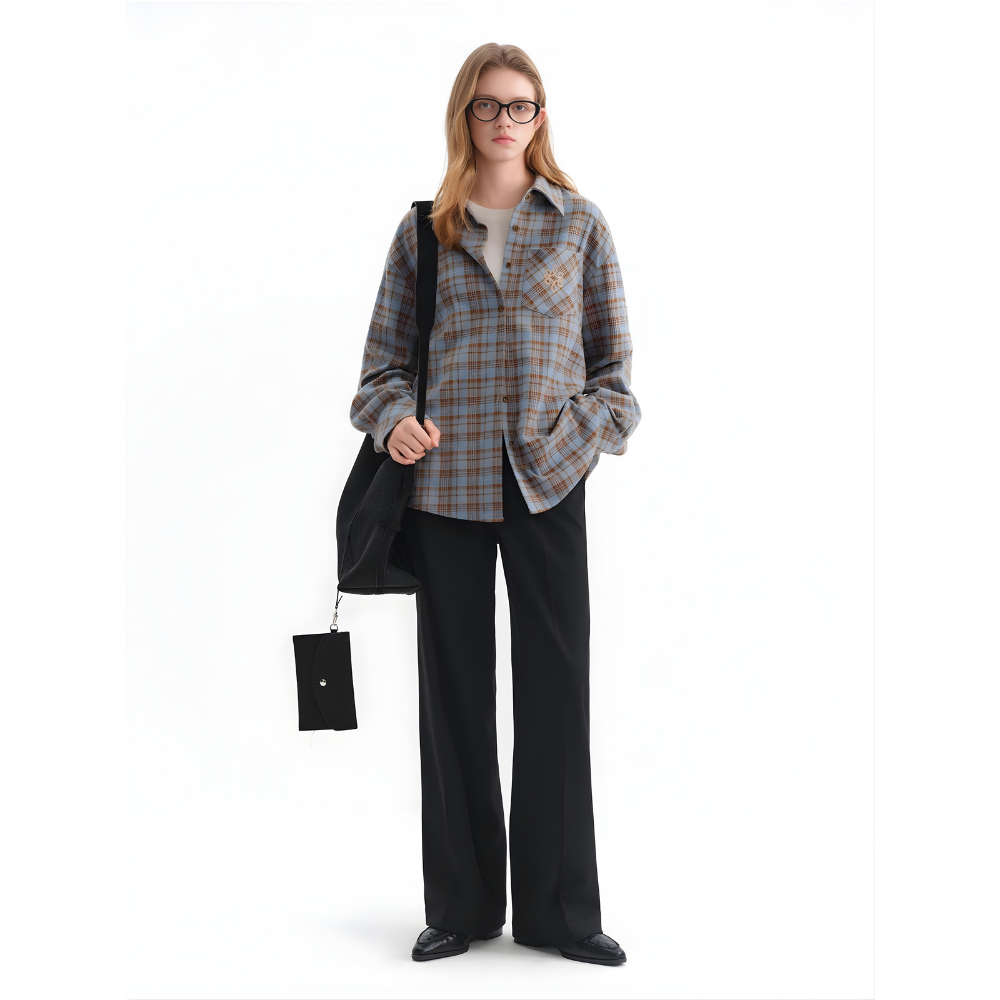 High Waisted Straight Leg Trousers