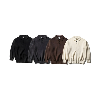 Loose Fit Polo Knit Pullover