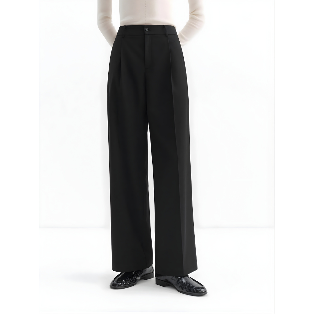 High Waisted Straight Leg Trousers
