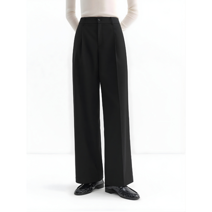 High Waisted Straight Leg Trousers