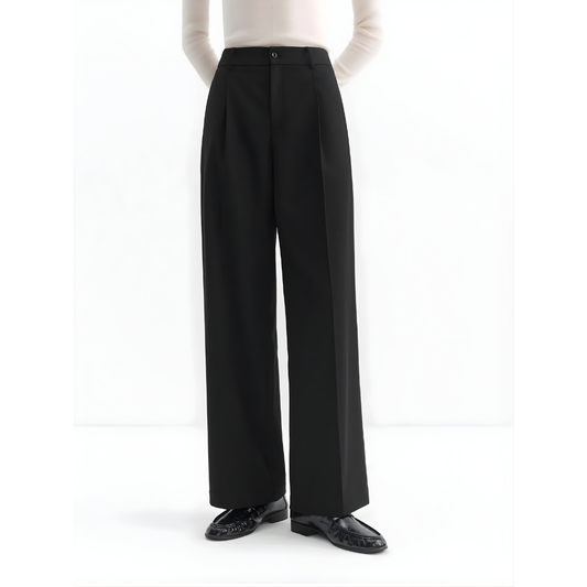 High Waisted Straight Leg Trousers