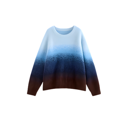 Crew Neck Gradation Knit Pullover