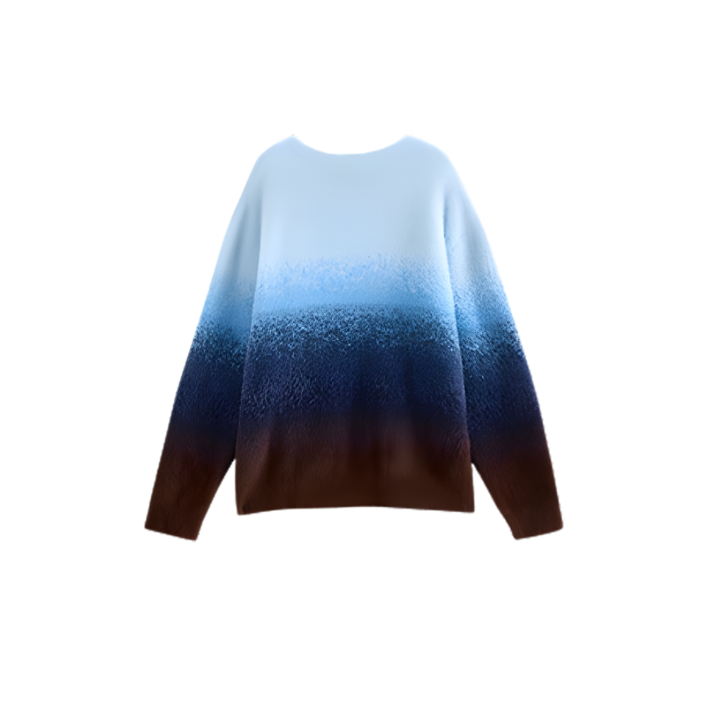 Crew Neck Gradation Knit Pullover