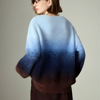 Crew Neck Gradation Knit Pullover