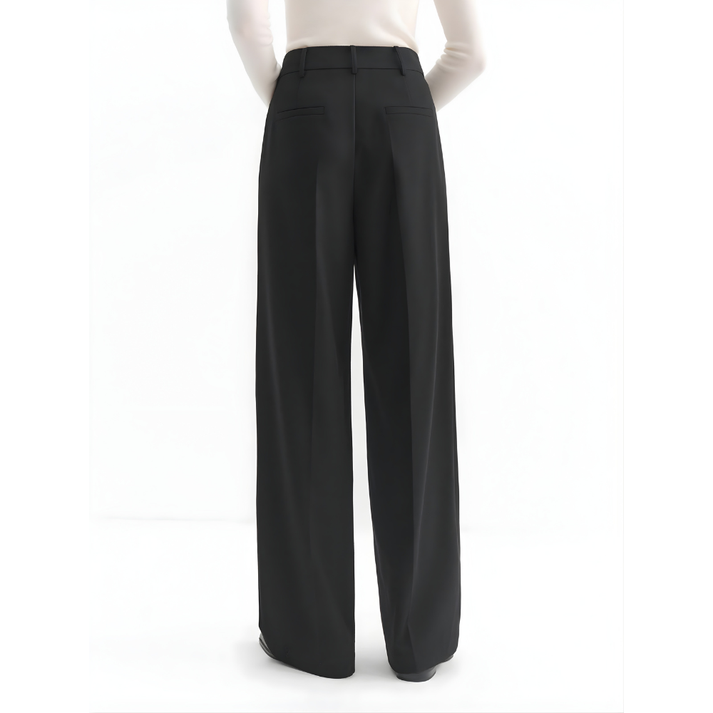 High Waisted Straight Leg Trousers