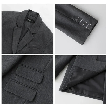 Embroidery Wide Shoulder Twill Jacket