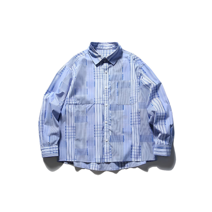 Oversized Patched Work Shirts