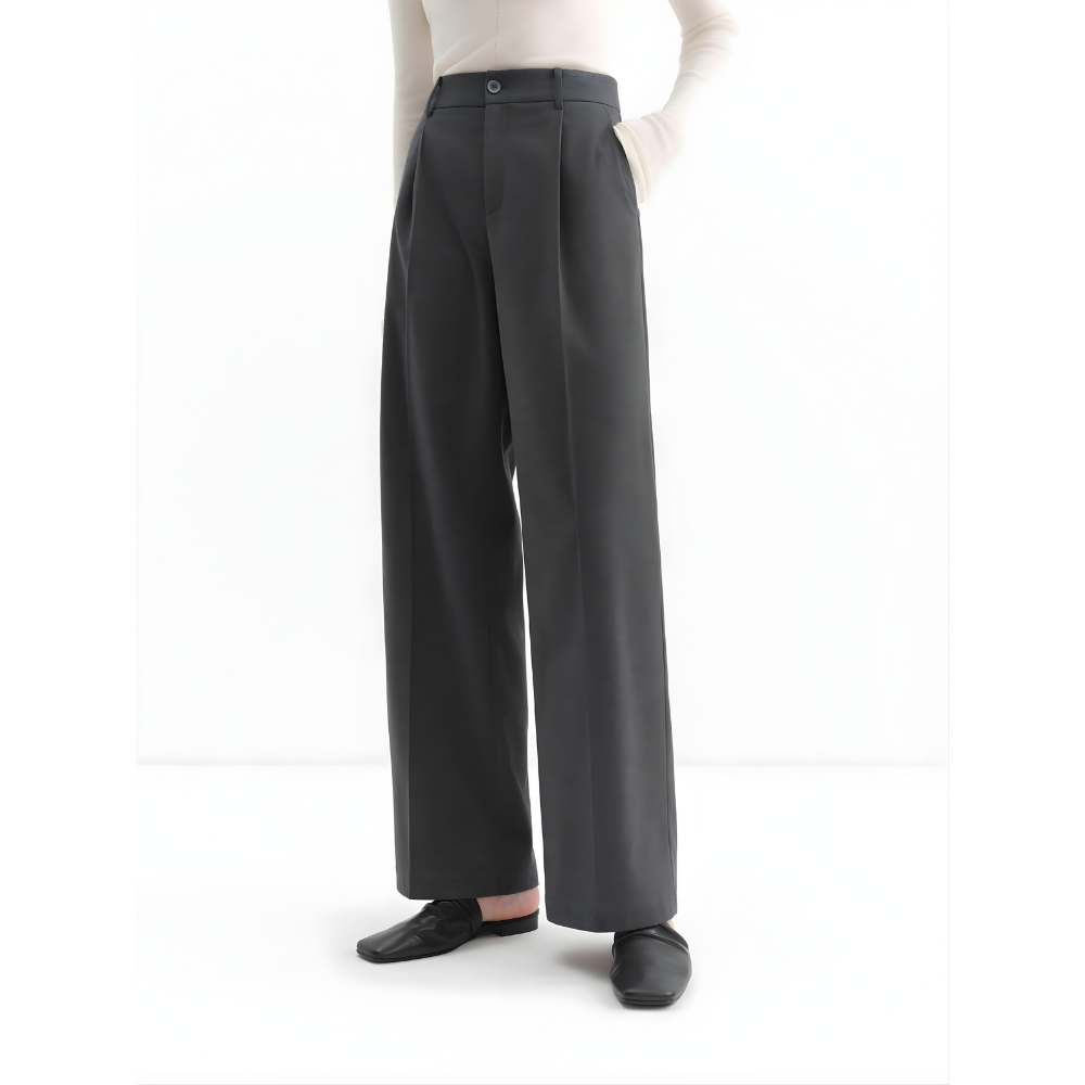 High Waisted Straight Leg Trousers