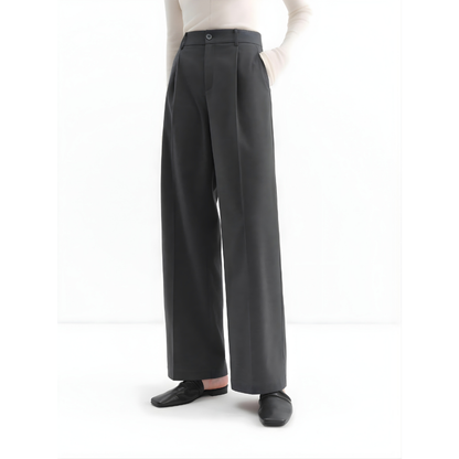 High Waisted Straight Leg Trousers