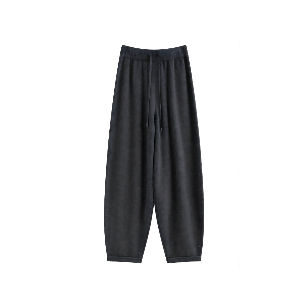 Drawstring Wool Wide Pants