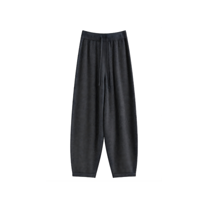 Drawstring Wool Wide Pants