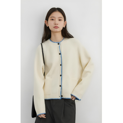 Stitch Designed Round Neck Sweater