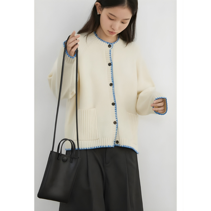 Stitch Designed Round Neck Sweater