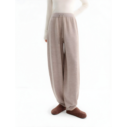 Drawstring Wool Wide Pants