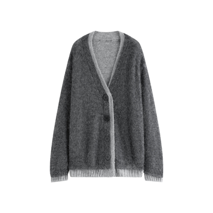 Mohair Wool Blend V-Neck Cardigan