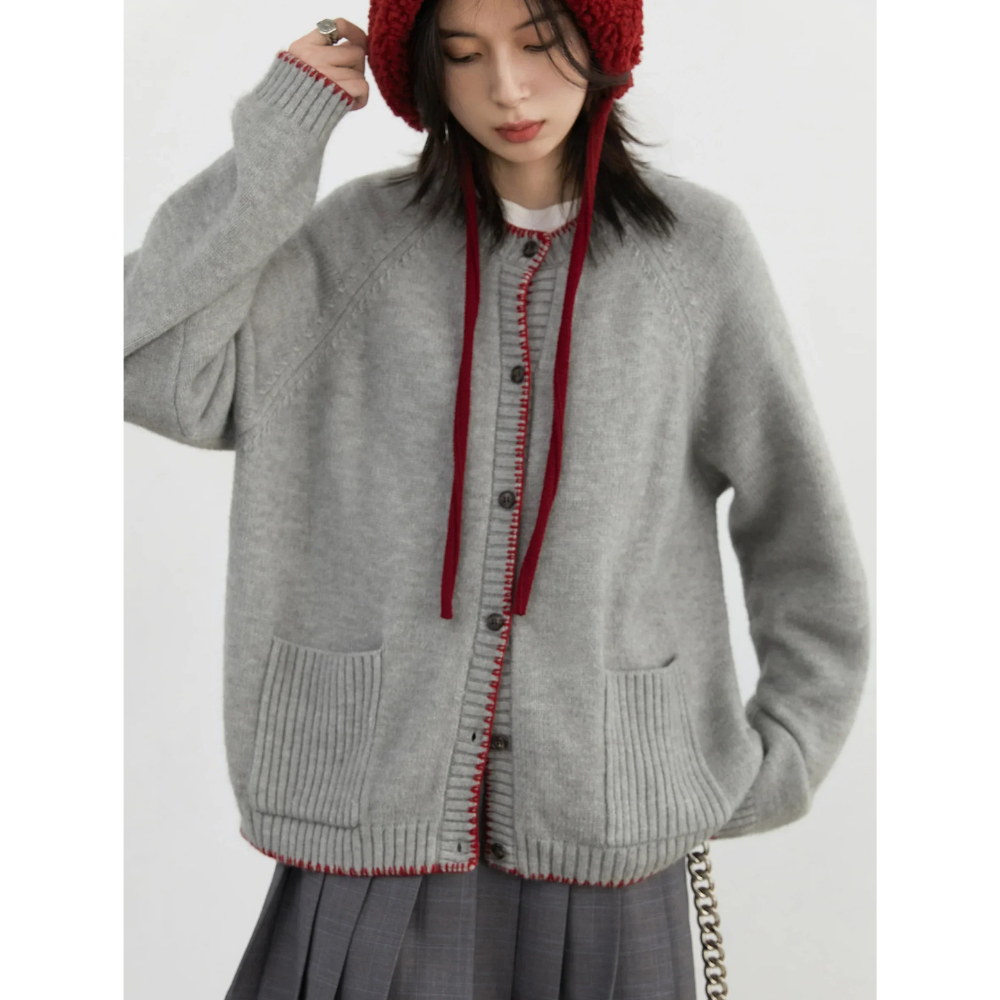 Stitch Designed Round Neck Sweater