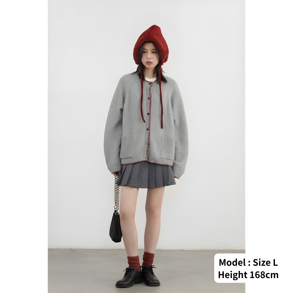 Stitch Designed Round Neck Sweater