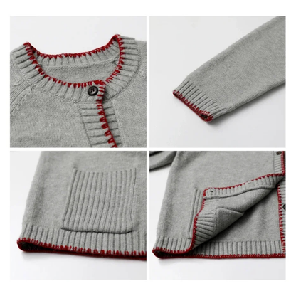 Stitch Designed Round Neck Sweater