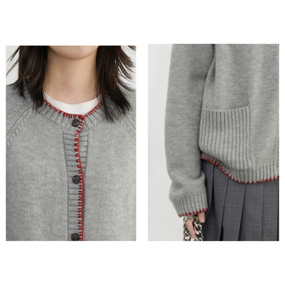 Stitch Designed Round Neck Sweater