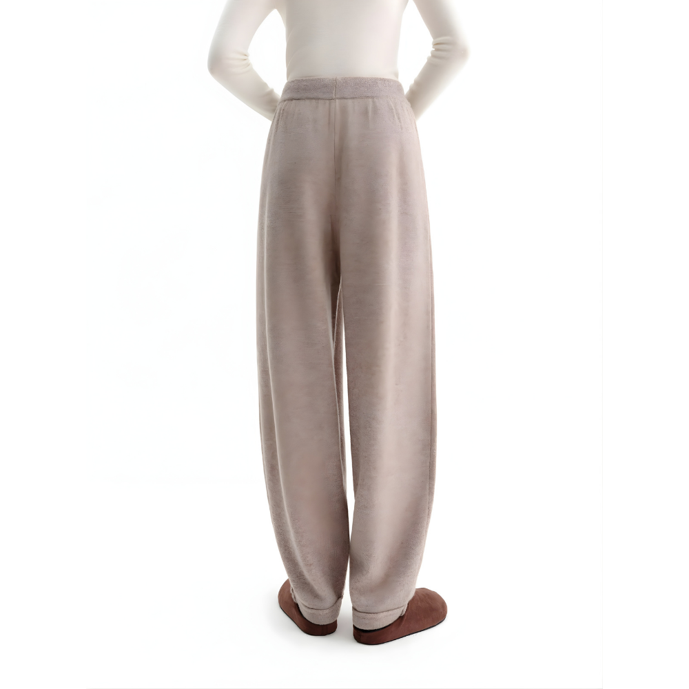 Drawstring Wool Wide Pants