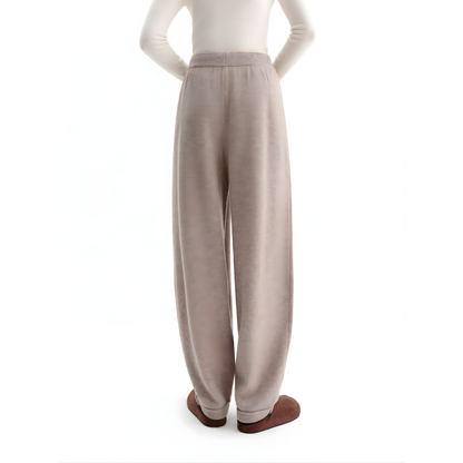 Drawstring Wool Wide Pants