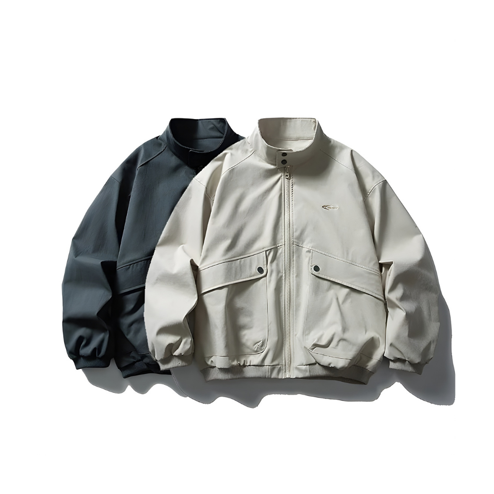 Stand Collar Snapped Blouson