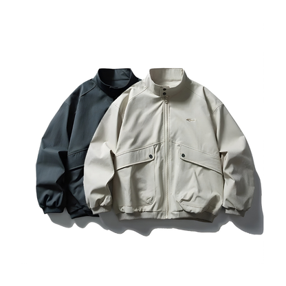Stand Collar Snapped Blouson