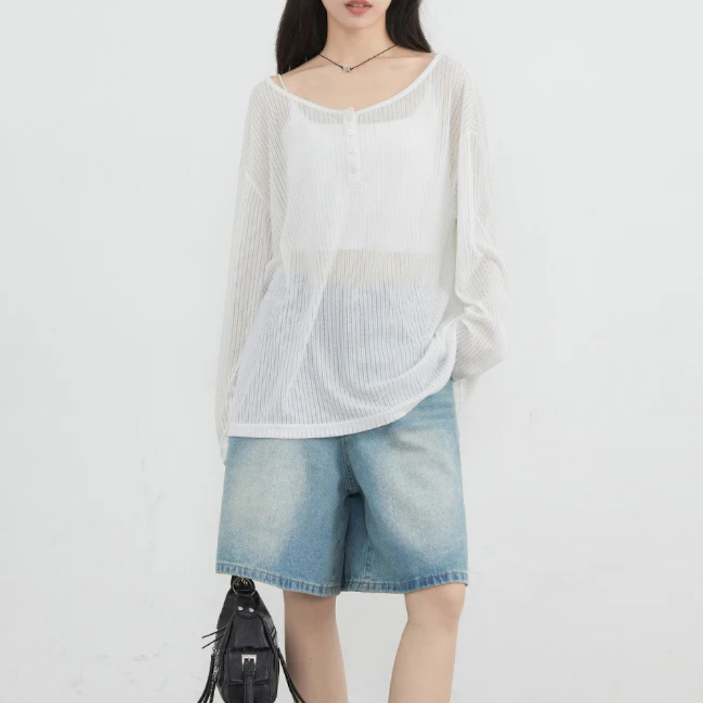 Round Neck Mesh Cut and Sew