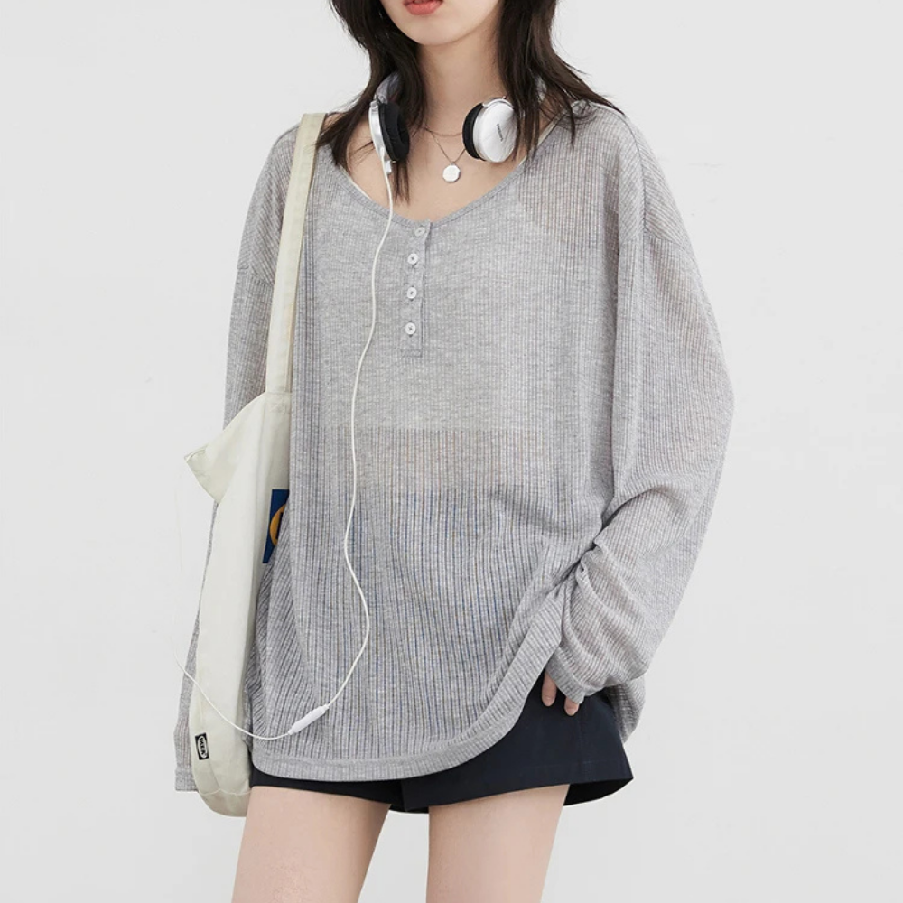 Round Neck Mesh Cut and Sew