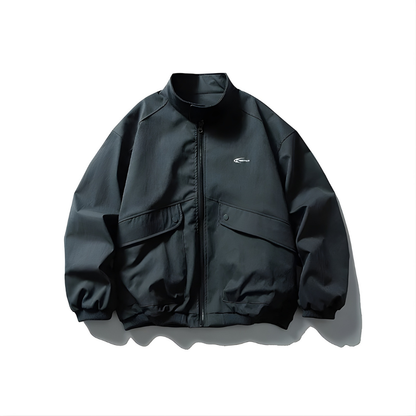 Stand Collar Snapped Blouson
