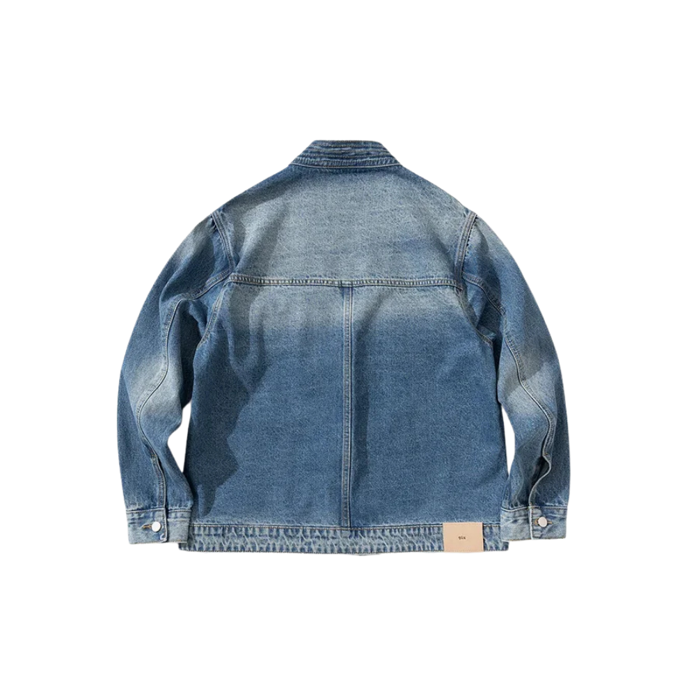Metal Airplane Buckle Kimono Denim Jackets