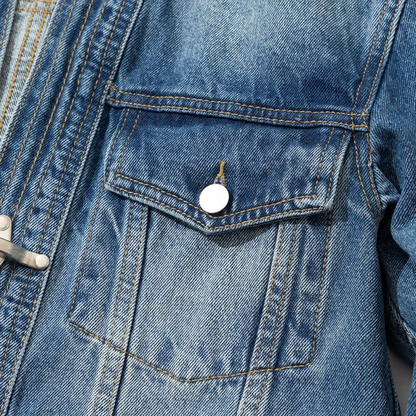 Metal Airplane Buckle Kimono Denim Jackets