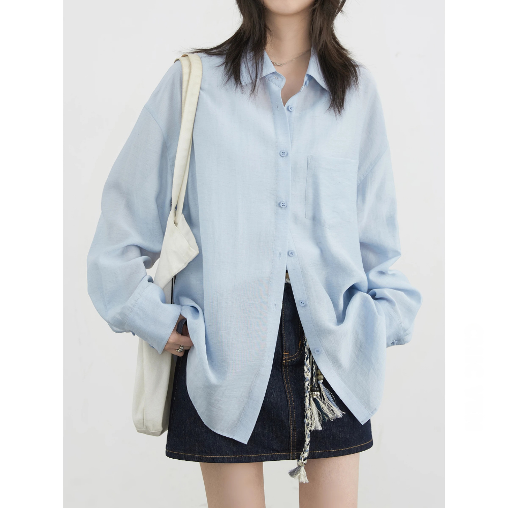 Long Sleeve Back Hollow Out Shirts