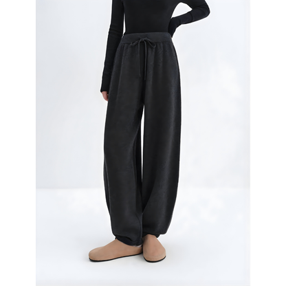 Drawstring Wool Wide Pants